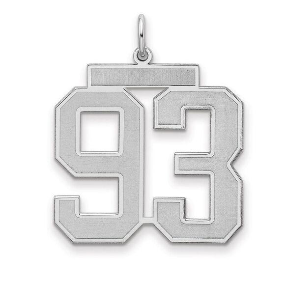 Sterling Silver Jersey Collection Large Number 93 Pendant